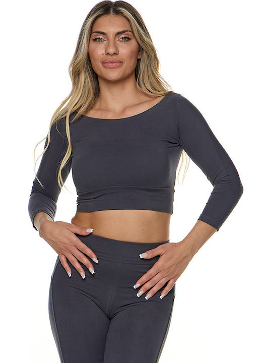 Bodymove Women's Athletic Crop Top Long Sleeve ...