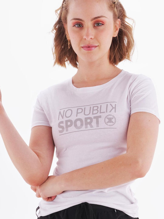 No Publik Feminin Sport Tricou Alb