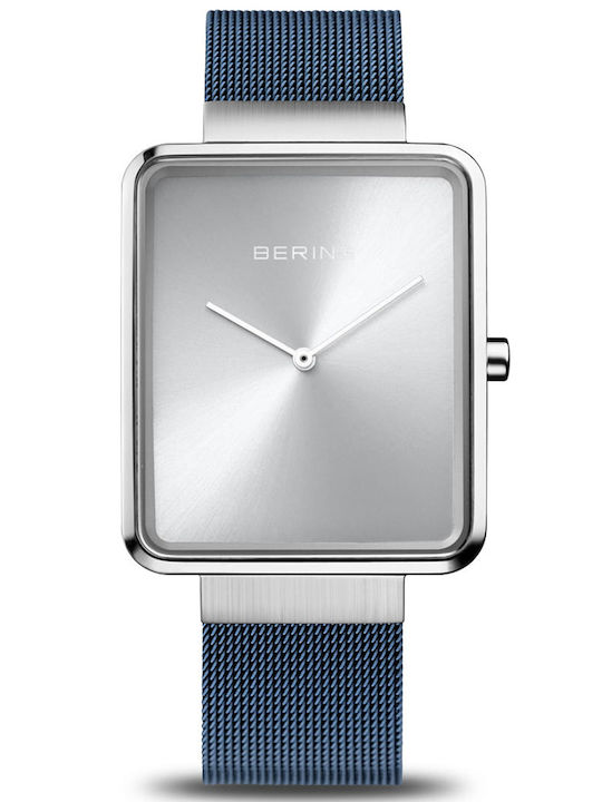 Bering Time Classic Men's Watch 33mm Battery with Blue Metal Bracelet