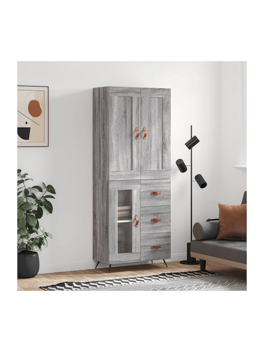 Office Storage Chipboard Closet Grey L69.5xW34x...