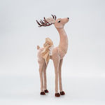 Eurolamp Christmas Fabric Deer Figure Pink 44x19cm