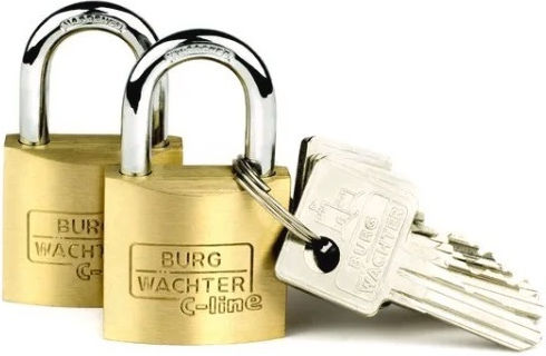 Burg Wachter Bronze Padlock Brass with Key 30mm 2pcs