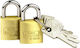 Burg Wachter Bronze Padlock Brass with Key 20mm 2pcs