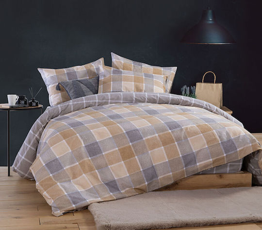 Nef-Nef Homeware Duvet Cover Set Cotton Queen with 2 Pillowcases 240x230 Coridon Yellow