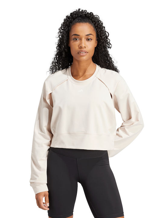 adidas Women's Cropped Sweatshirt Beige