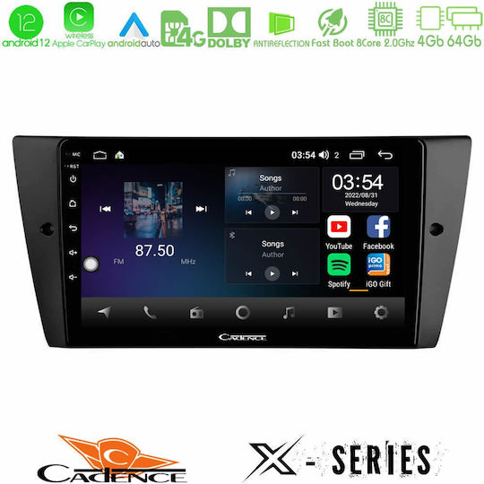 Cadence Car Audio System for BMW Series 3 / Series 3 (E90) / E90 / E91 / E92 2006-2011 (Bluetooth/USB/WiFi/GPS/Apple-Carplay/Android-Auto) with Touch Screen 9"