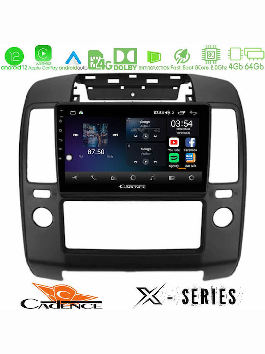Cadence Auto-Audiosystem für Nissan Navara / Pfadfinder 2004-2016 (Bluetooth/USB/WiFi/GPS/Apple-Carplay/Android-Auto) mit Touchscreen 9"