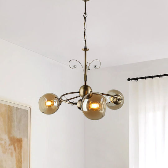 Megapap Zara Κρεμαστό Φωτιστικό Μπρούτζινο 52x52x75εκ.