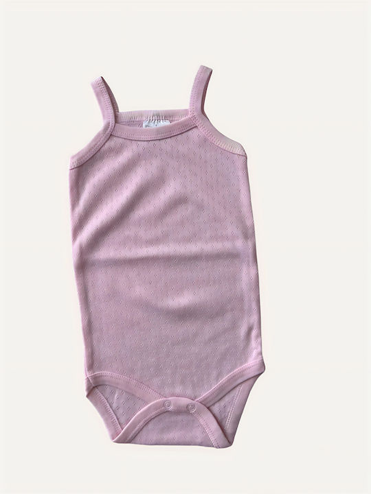 Deiko Baby Bodysuit Set Sleeveless Pink