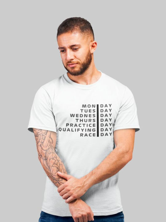 TKT T-shirt Bărbătesc cu Mânecă Scurtă Alb