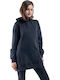 Lang Damen Sweatshirt Kapuzen Schwarz