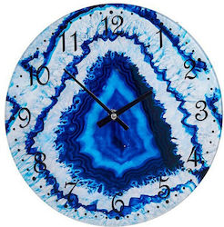 GiftDecor Ρολόι Τοίχου Γυάλινο Μπλε 30cm