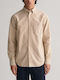 Gant Men's Shirt Long Sleeve Beige