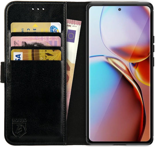 Rosso Element Pu Wallet Δερματίνης Μαύρο (Motorola Edge 40 Pro)