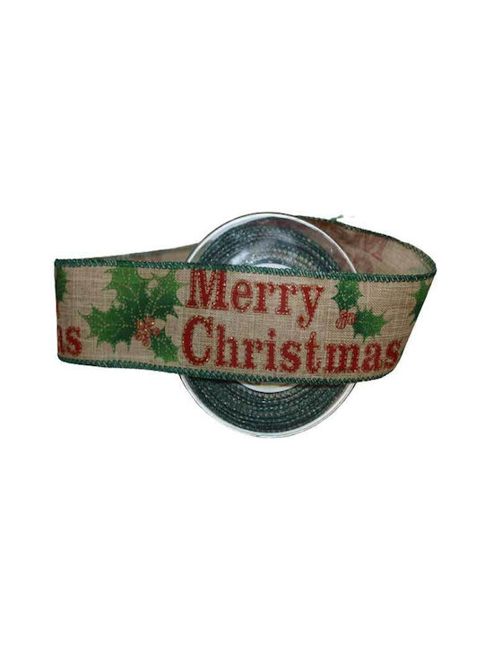 Merry Christmas Christmas Ribbon Beige 1pc