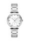 Vogue Damenuhr 35mm Batterie mit Silber Rostfreier Stahl Armband