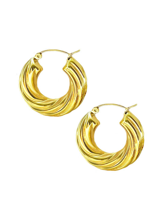 Theodora's Jewellery Earrings Hoops from Steel Gold Plated