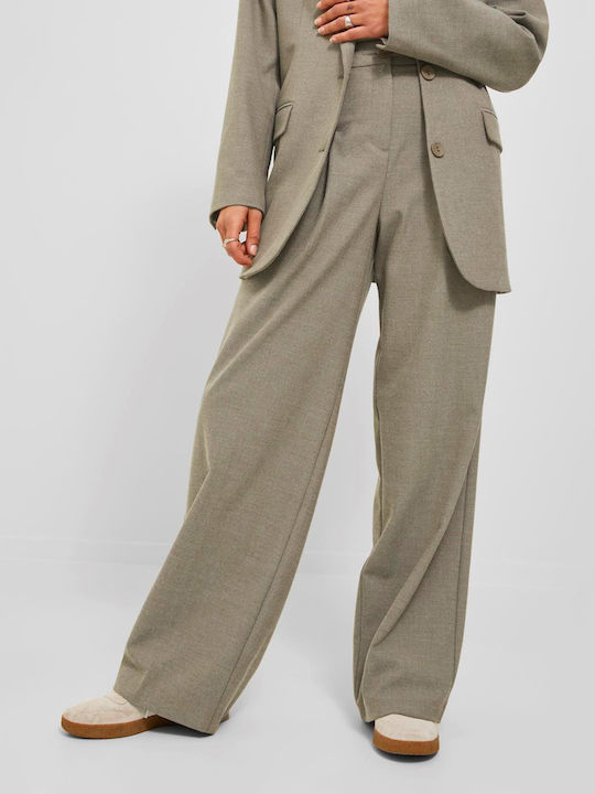 Women's Fabric Trousers Straight Line Gray