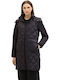 Women's Short Puffer Jacket for Spring or Autumn Black