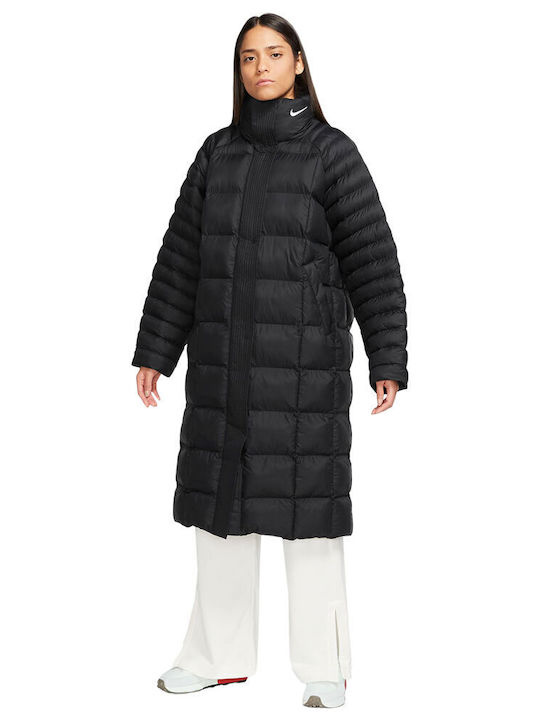 Sportswear Women's Short Puffer Jacket for Spring or Autumn Black