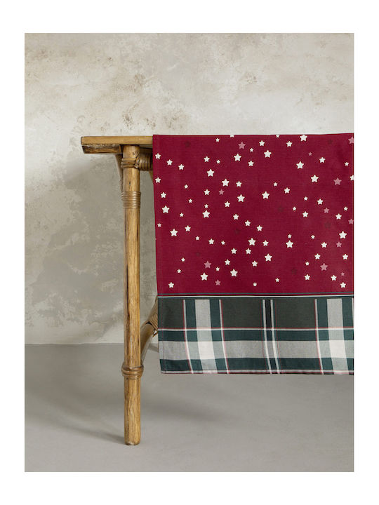 Nima Weihnachts- Tischtuch Läufer Stoff Rot B150xL48cm. 1Stück