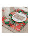 Borea Christmas Tablecloth Fabric Red L180xW140xH180cm.