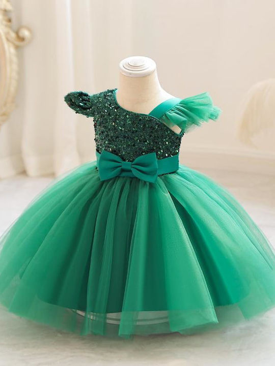 TakTakBaby Rochie pentru Copii Din Tulle Mâneci scurte Verde