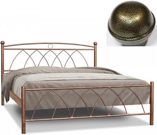 Mykonos Bett Einzelbett Metall Golden Grain für Matratze 90x200cm