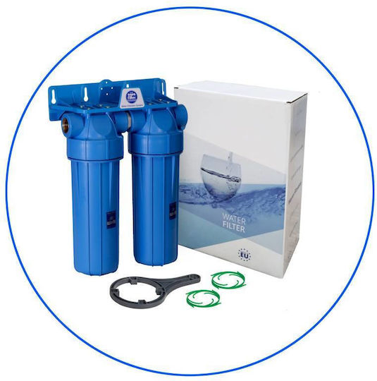 Aqua Filter Water Filtration System Double Under Sink Micron ½" FHPRN12-B-TWIN