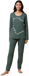 Triumph Sets Pk 03 Lsl X Set Winter Women's Pajamas Green