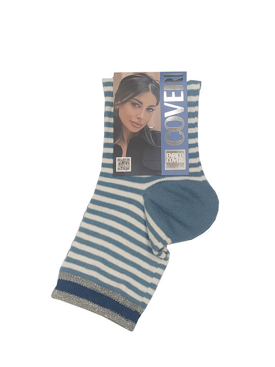 Enrico Coveri Damen Socken Hellblau 1Pack