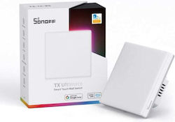 Sonoff T5EU1C Χωνευτός Διακόπτης Τοίχου Wi-Fi Φωτισμού Μονός με Πλαίσιο Λευκός