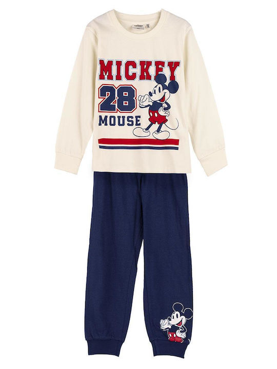 Cerda Mickey Set Top & Bottom Kids Pyjamas Ecru