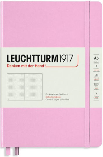 Leuchtturm1917 Σημειωματάριο A5 Bullet 251 Φύλλων με Τελείες με Σκληρό Εξώφυλλο και Λάστιχο Ροζ