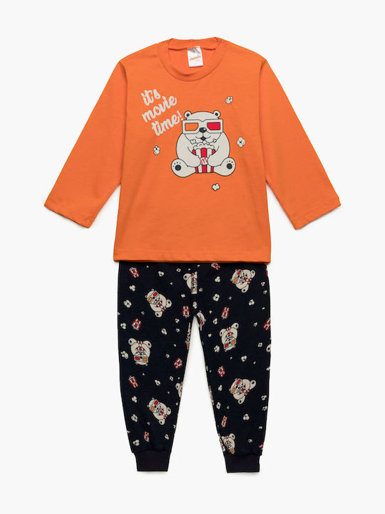 Minerva Kids Pyjamas Winter Cotton Orange