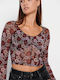 Funky Buddha Γυναικείο Crop Top Floral Πολύχρωμο