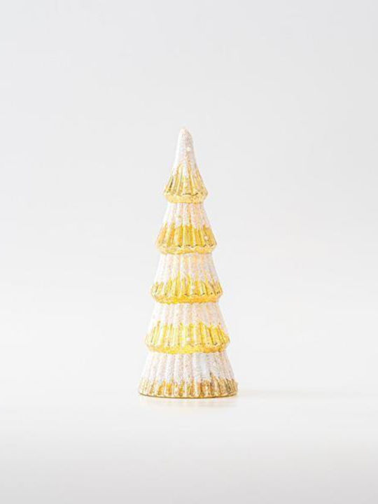 Christmas Decorative Illuminated Glass Tree 8.5cm IP20 Battery Gold