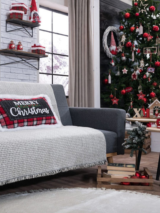 Teoran Christmas Decorative Pillow Rectangular Red 35x60cm