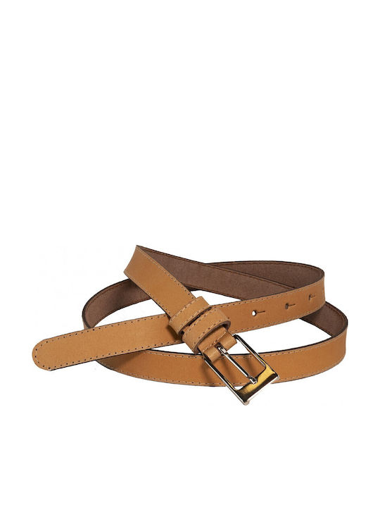 Ageridis Leather Δερμάτινη Γυναικεία Ζώνη Μπεζ
