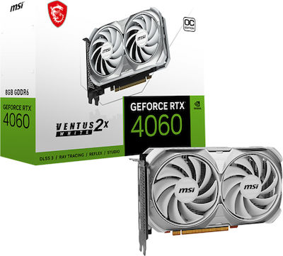 MSI GeForce RTX 4060 8GB GDDR6 Ventus 2X White OC Κάρτα Γραφικών