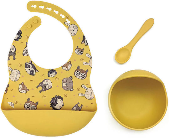 Beboulino Feeding Set made of Silicone Orange 3pcs for 6+ months