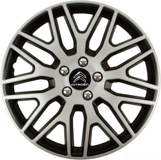 Versaco Car Hubcap Set Dakar Nc with Citroen Emblem 15" 4pcs Silver