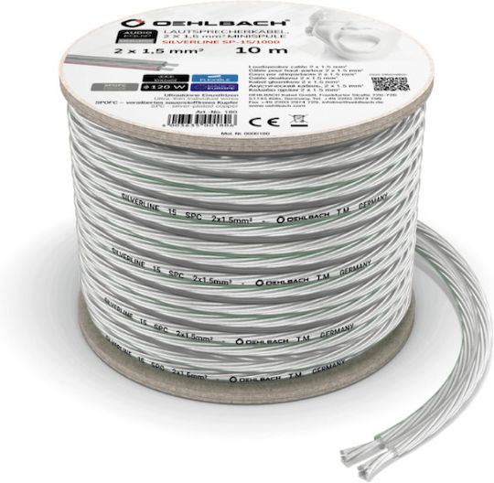 Oehlbach Sp-15 Silverline Καλώδιο Ηχείου Ατερμάτιστο 10m (D1C180)