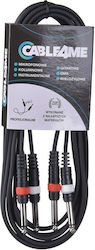 Cable4Me 6,3mm Stecker - 6,3mm Stecker 3m