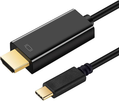 Art Cable HDMI male - USB-C male 1.8m Μαύρο