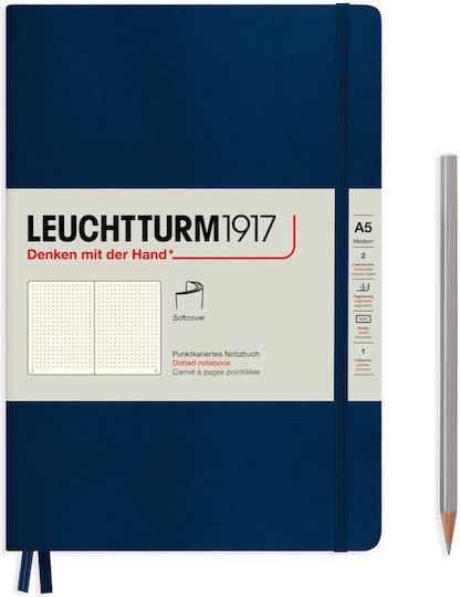 Leuchtturm1917 Med Notepad 123 Sheets A5 with Dots Blue