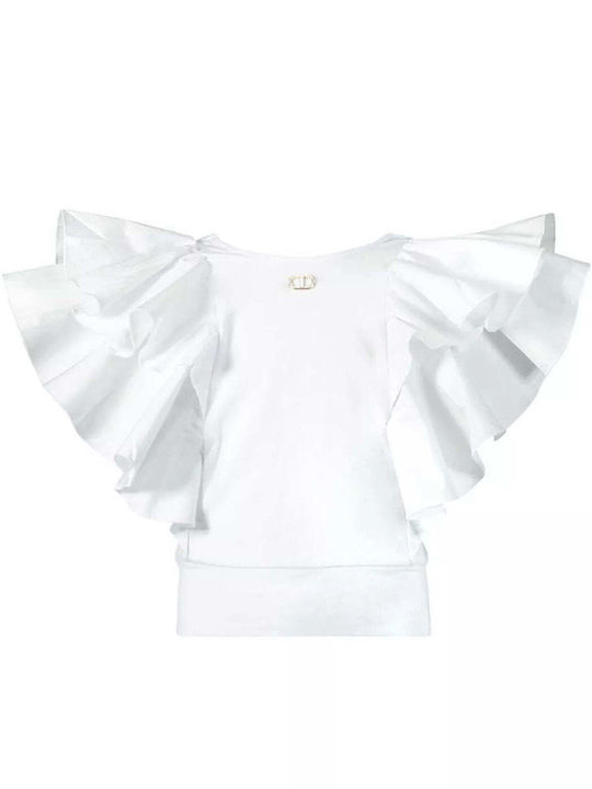 Twinset Kids Blouse Short Sleeve White