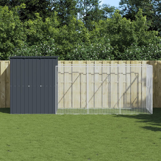 vidaXL Hundehaus Groß Metallisch Außenbereich Gray 165xx181cm
