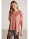 Penye Mood Winter Damen Pyjama-Set Rosa