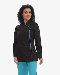 The Uniform Company Haina Bucătar 100% Bumbac Femeie Negru cu Mânecă lungă The Uniform Company Haina Bucătar 100% Bumbac Femeie Negru cu Mânecă lungă